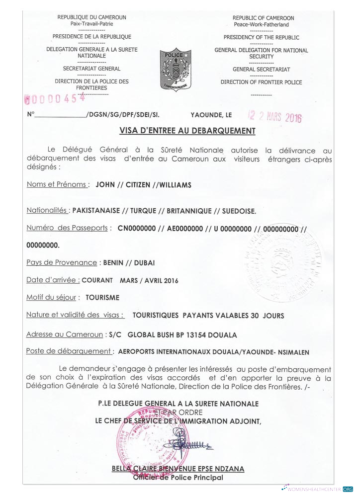 Download CAMEROON e visa Photoshop template